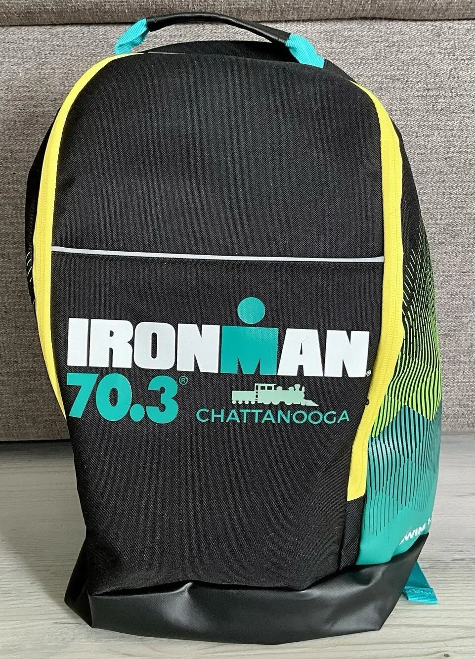 Ironman 70.3 Backpack Triathlon Chattanooga Tennessee - Black Green Yellow